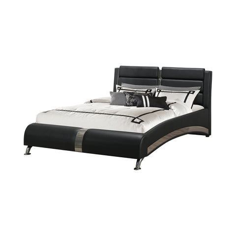 Quetzal Upholstered Queen Sleigh Bed BlackBlack
