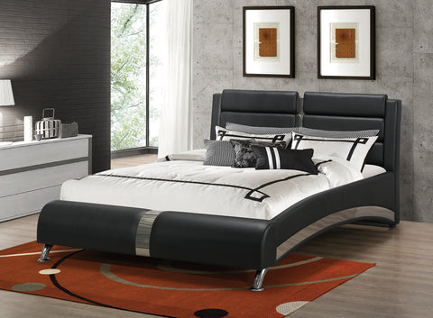 Quetzal Upholstered Queen Sleigh Bed BlackBlack