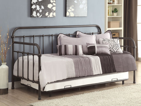 Ophelia Metal Twin Daybed with Trundle Dark BronzeDark Bronze