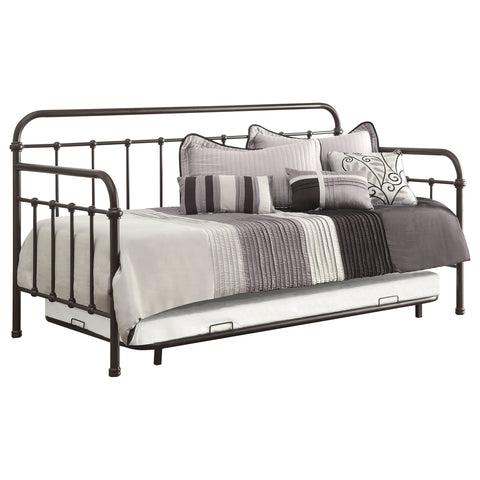 Ophelia Metal Twin Daybed with Trundle Dark BronzeDark Bronze