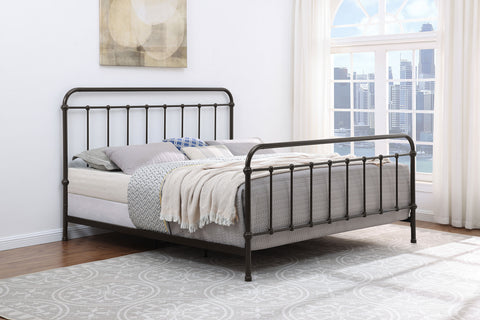 Ophelia Metal Eastern King Open Frame Bed Dark BronzeDark Bronze