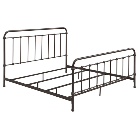 Ophelia Metal Eastern King Open Frame Bed Dark BronzeDark Bronze