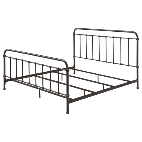 Ophelia Metal Eastern King Open Frame Bed Dark BronzeDark Bronze