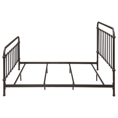 Ophelia Metal Eastern King Open Frame Bed Dark BronzeDark Bronze