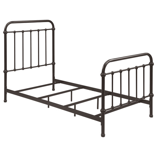 Ophelia Metal Twin Open Frame Bed Dark BronzeDark Bronze