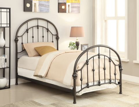 Jacinto Metal Twin Open Frame Bed Dark BronzeDark Bronze