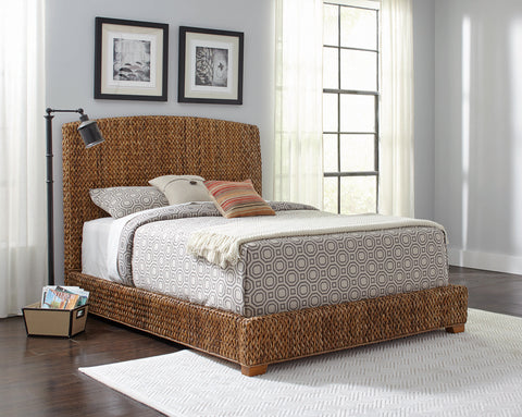 Bartole Banana Leaf California King Panel Bed AmberAmber