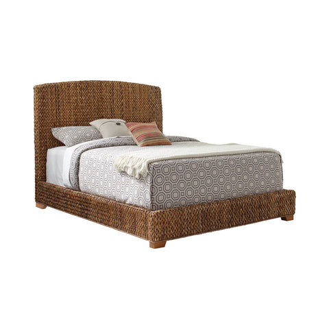 Bartole Banana Leaf Queen Panel Bed AmberAmber