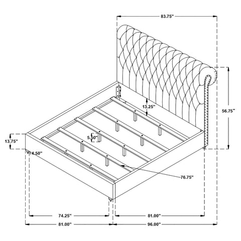 Vivian 5-piece Eastern King Bedroom Set Beige and Oak