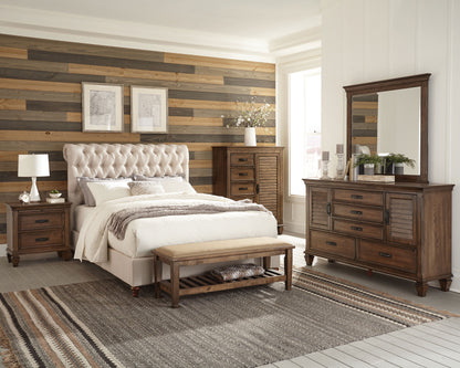 Vivian 4-piece California King Bedroom Set Beige and Oak