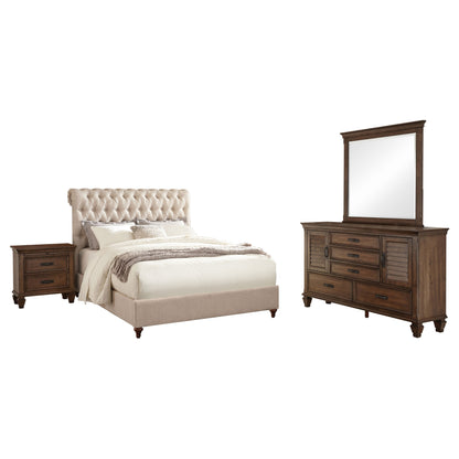Vivian 4-piece California King Bedroom Set Beige and Oak