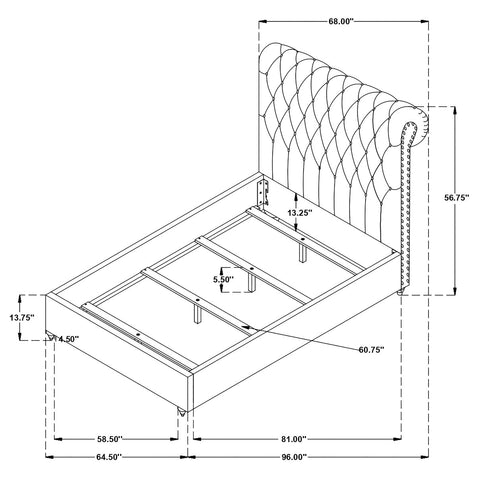 Vivian 5-piece Queen Bedroom Set Beige and Burnished Oak