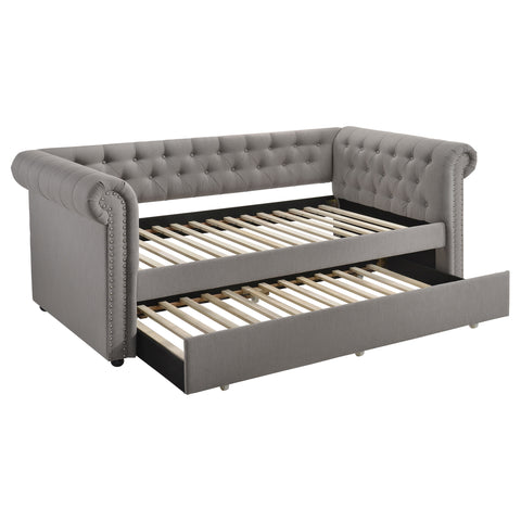 Rachelle Upholstered Twin Daybed with Trundle GreyGrey