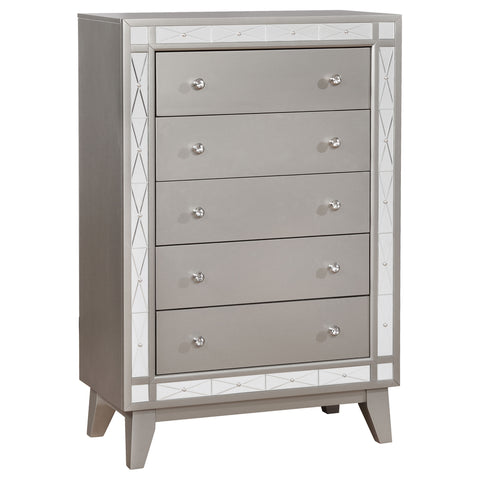 Paula 5-piece Eastern King Bedroom Set Metallic Mercury