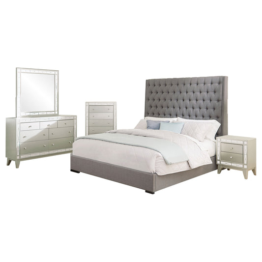 Paula 5-piece California King Bedroom Set Metallic Mercury