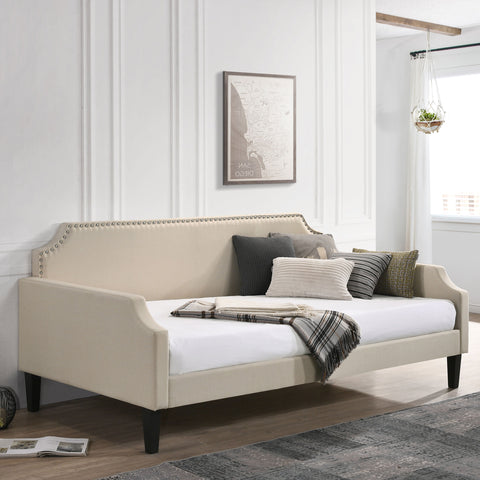 Aminta Upholstered Twin Daybed TaupeTaupe