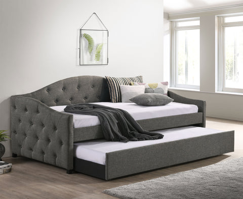 Dixon Upholstered Twin Daybed with Trundle GreyGrey
