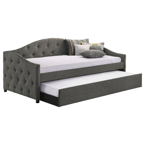 Dixon Upholstered Twin Daybed with Trundle GreyGrey