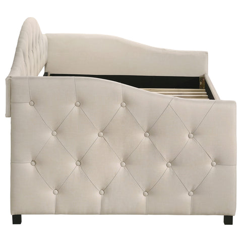 Dixon Upholstered Twin Daybed with Trundle TaupeTaupe