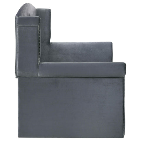 Payne Upholstered Twin Daybed with Trundle Grey