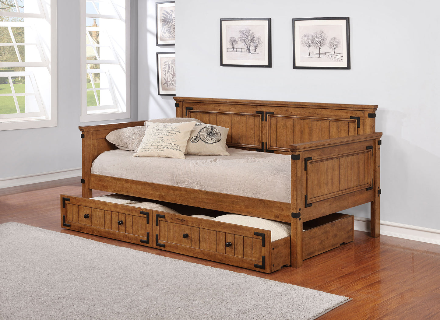 lupin wood twin daybed with trundle rustic honey