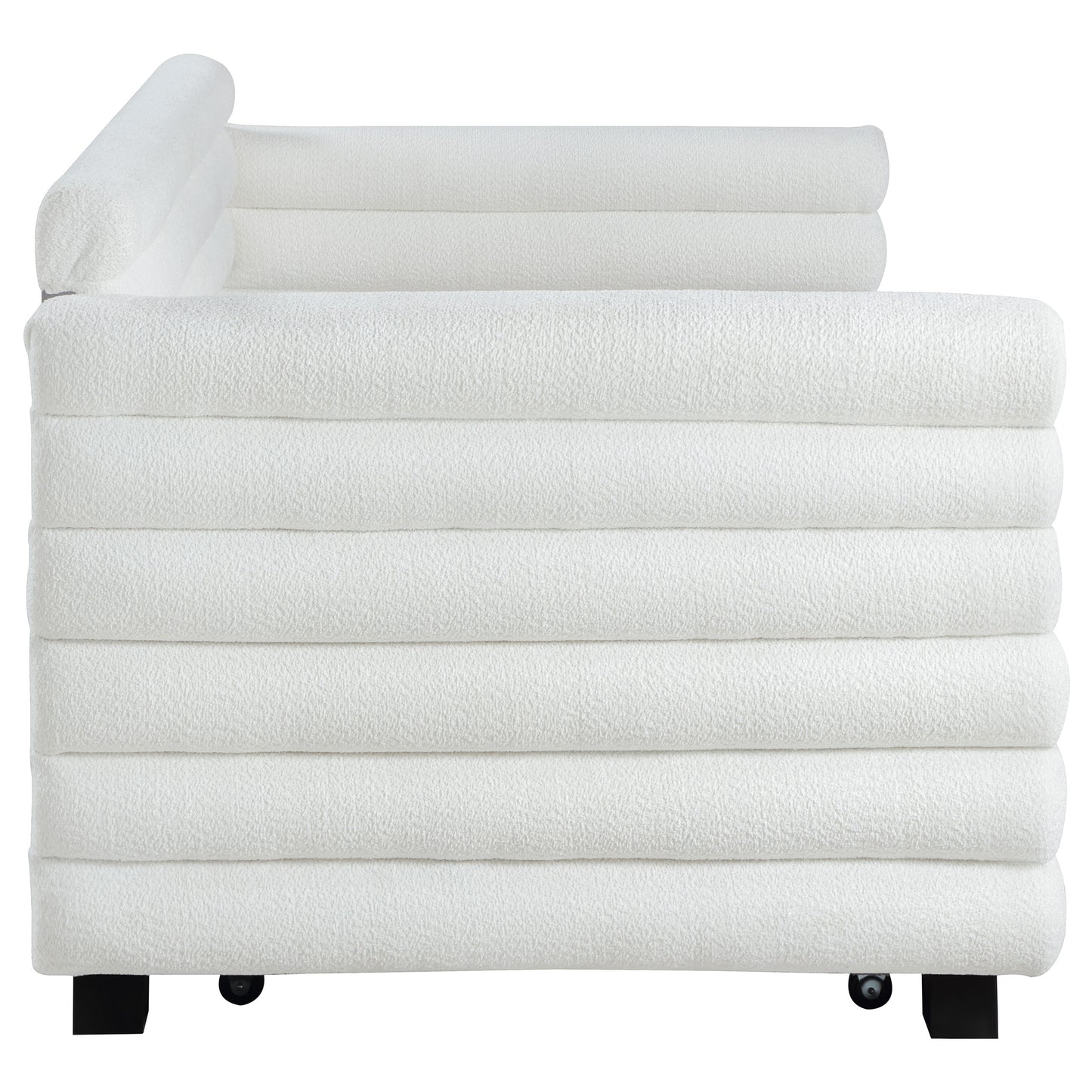 alderwood boucle upholstered twin day bed with trundle white