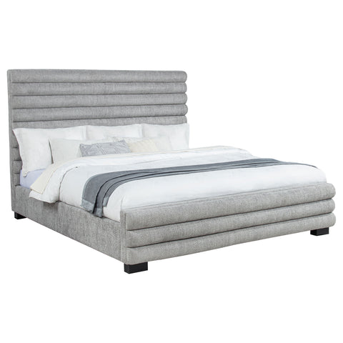 Exline 58-inch Boucle Upholstered Eastern King Bed Grey