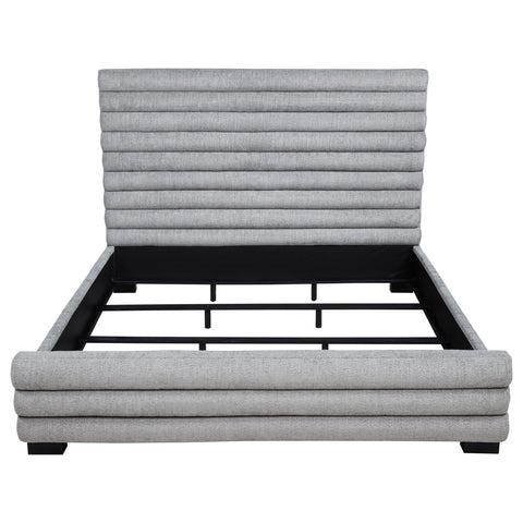 Exline 58-inch Boucle Upholstered Eastern King Bed Grey