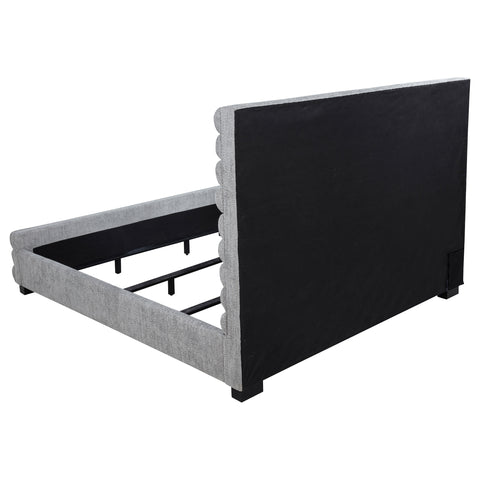 Exline 58-inch Boucle Upholstered Eastern King Bed Grey