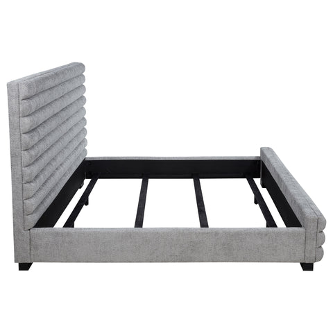 Exline 58-inch Boucle Upholstered Eastern King Bed Grey