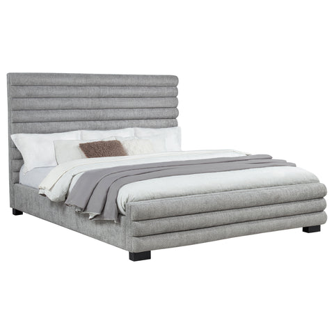 Exline 58-inch Boucle Upholstered California King Bed Grey