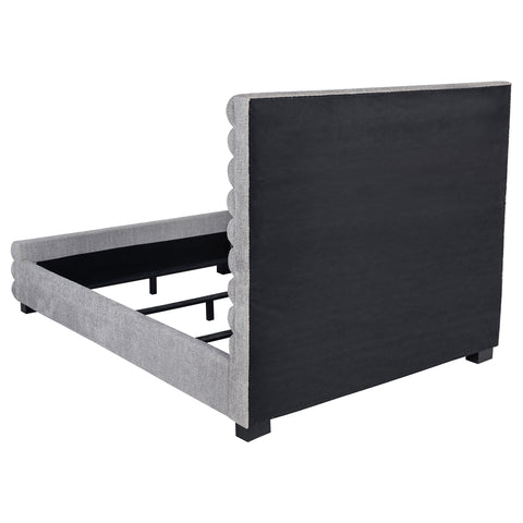 Exline 58-inch Boucle Upholstered Queen Bed Grey