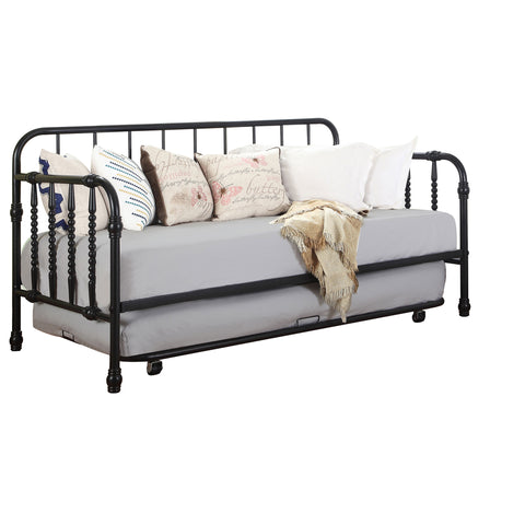 Amalia Metal Twin Daybed with Trundle BlackBlack