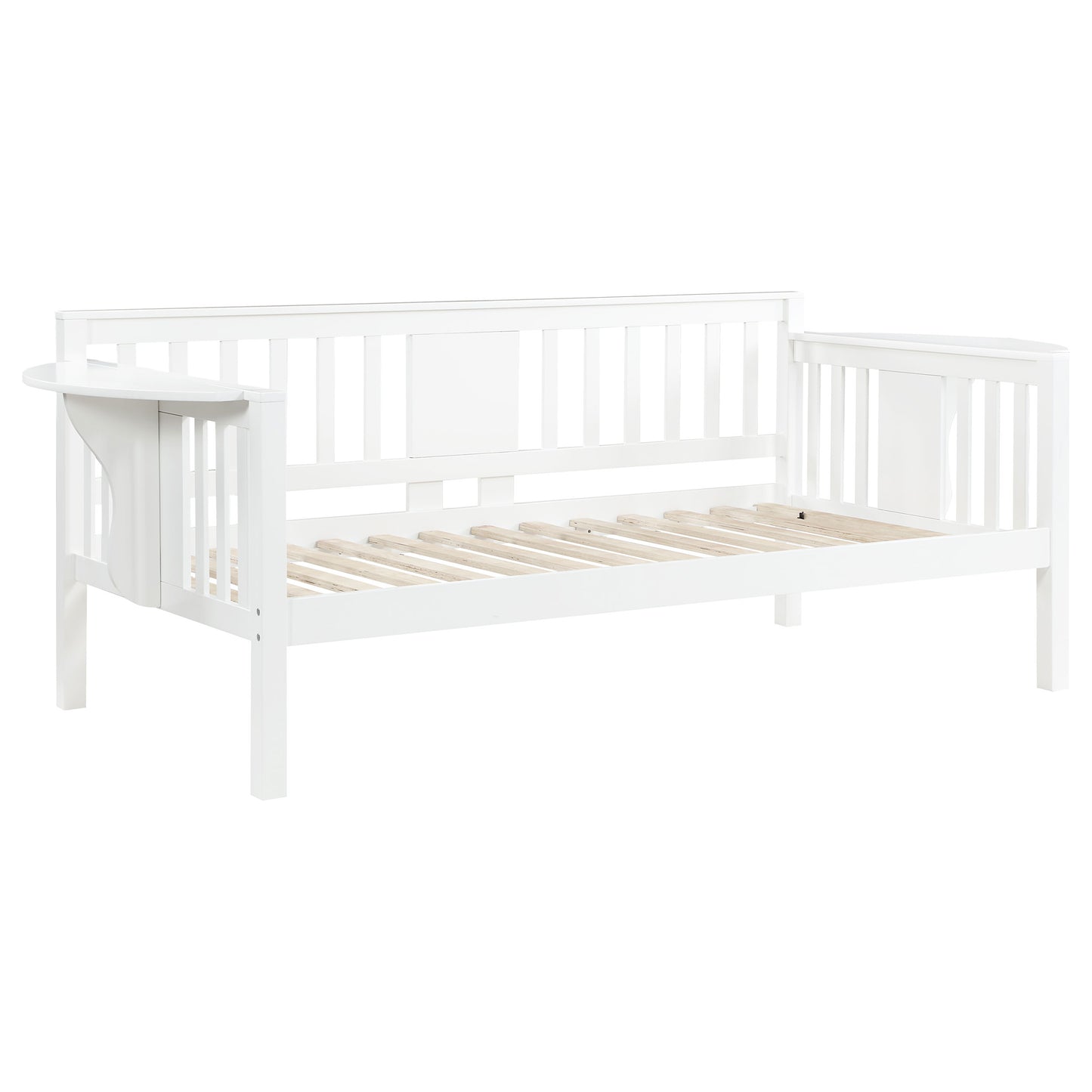 avenue wood twin daybed with drop-down tables white