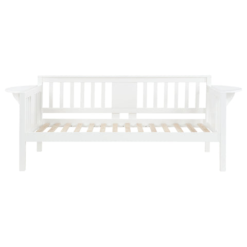 Brooke Wood Twin Daybed with Drop-down Tables WhiteWhite