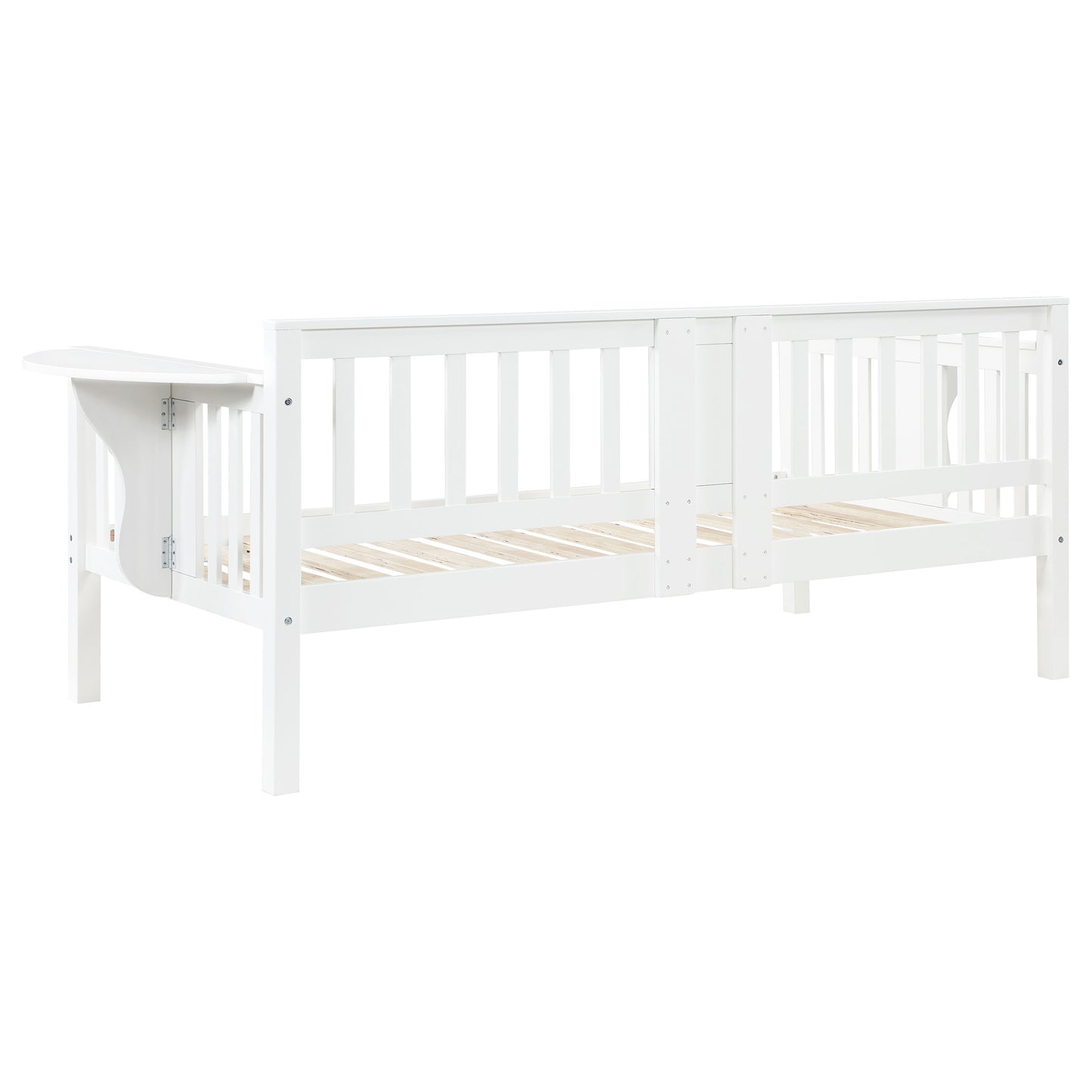 avenue wood twin daybed with drop-down tables white