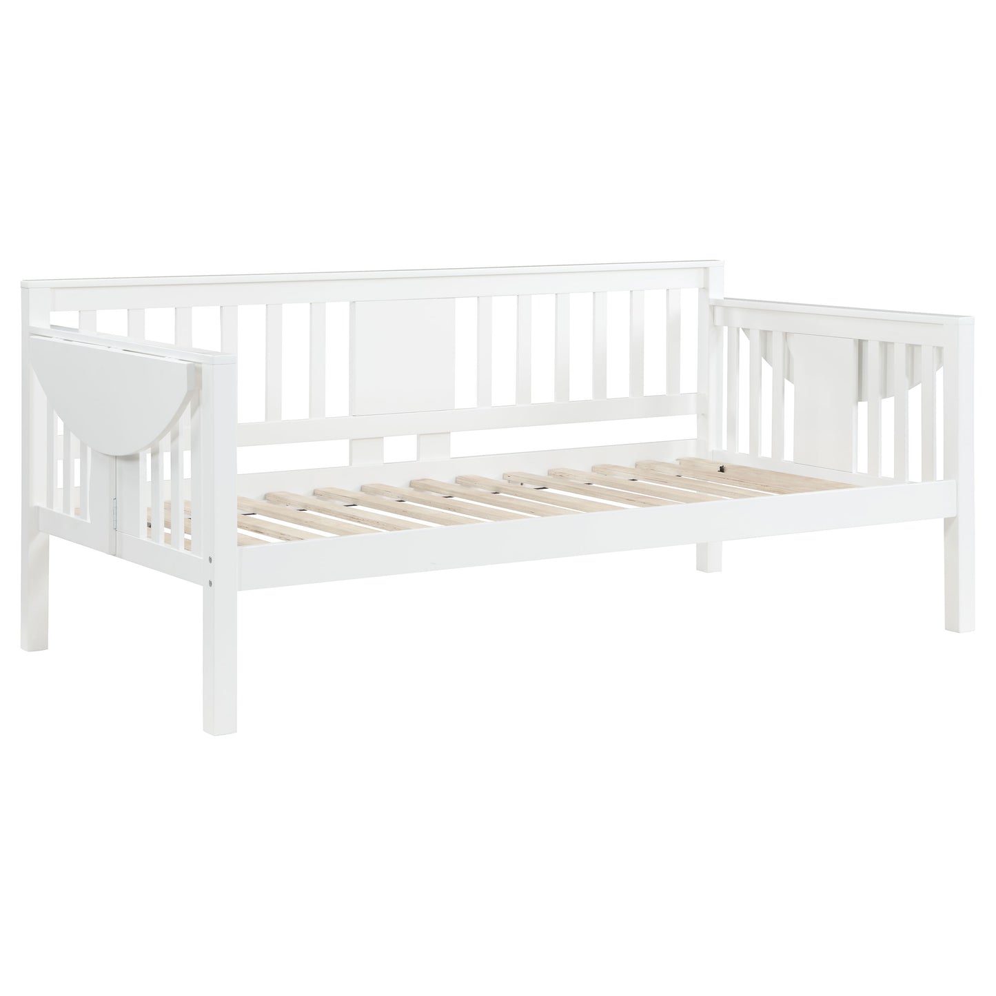 avenue wood twin daybed with drop-down tables white