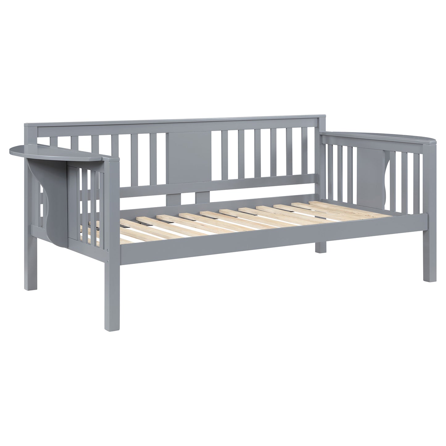 avenue wood twin daybed with drop-down tables grey