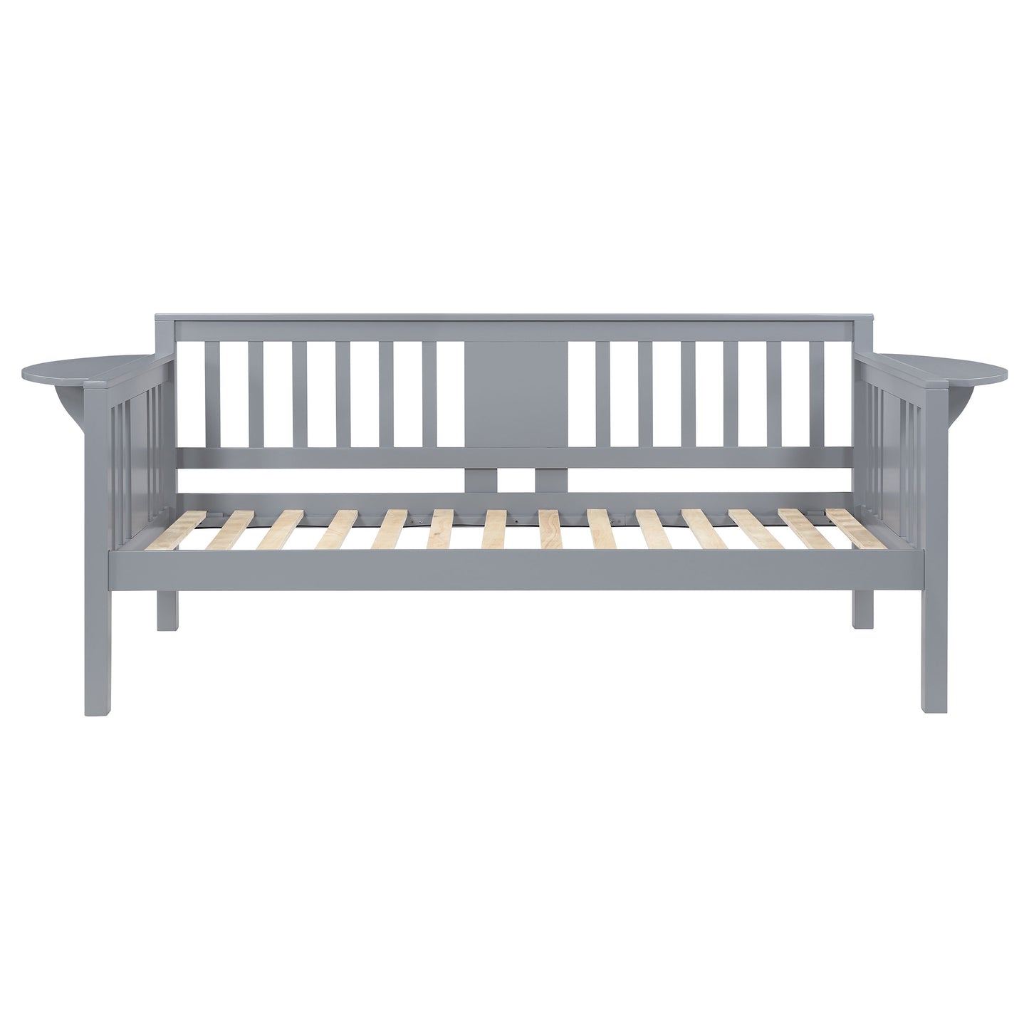 avenue wood twin daybed with drop-down tables grey