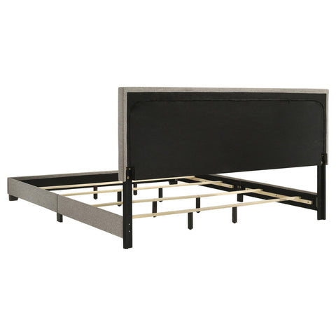 Frisco Fabric Upholstered Eastern King Panel Bed Taupe