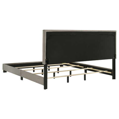 Frisco Fabric Upholstered California King Panel Bed Taupe