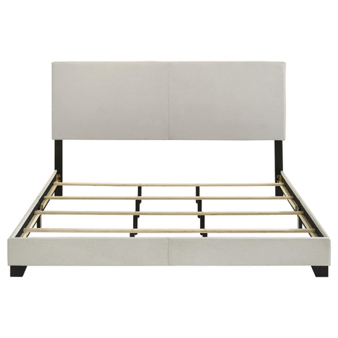 Frisco Fabric Upholstered Eastern King Panel Bed Cream