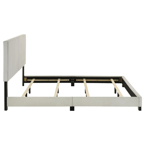 Frisco Fabric Upholstered Eastern King Panel Bed Cream