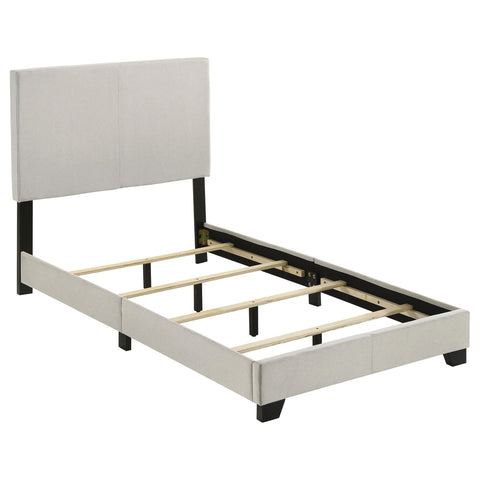 Frisco Fabric Upholstered Twin Panel Bed Cream