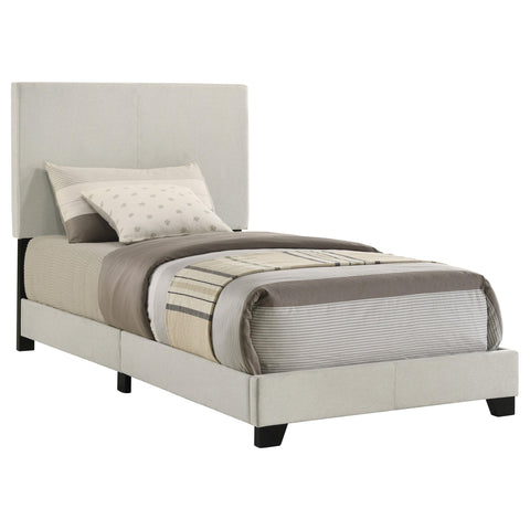Frisco Fabric Upholstered Twin Panel Bed Cream