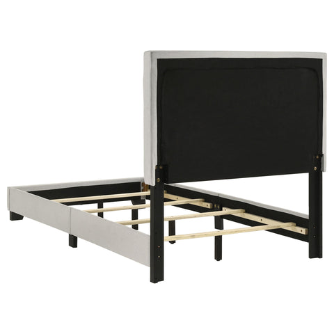 Frisco Fabric Upholstered Twin Panel Bed Cream