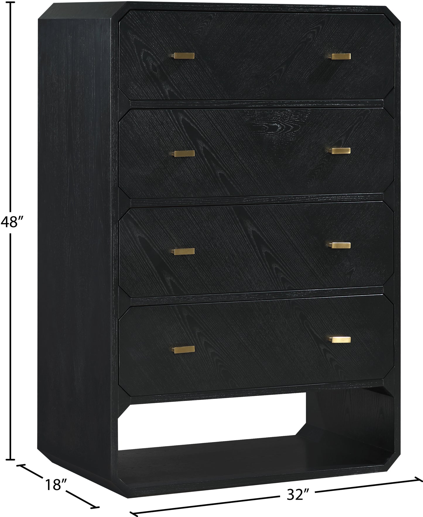 colosseum black ash veneer chest