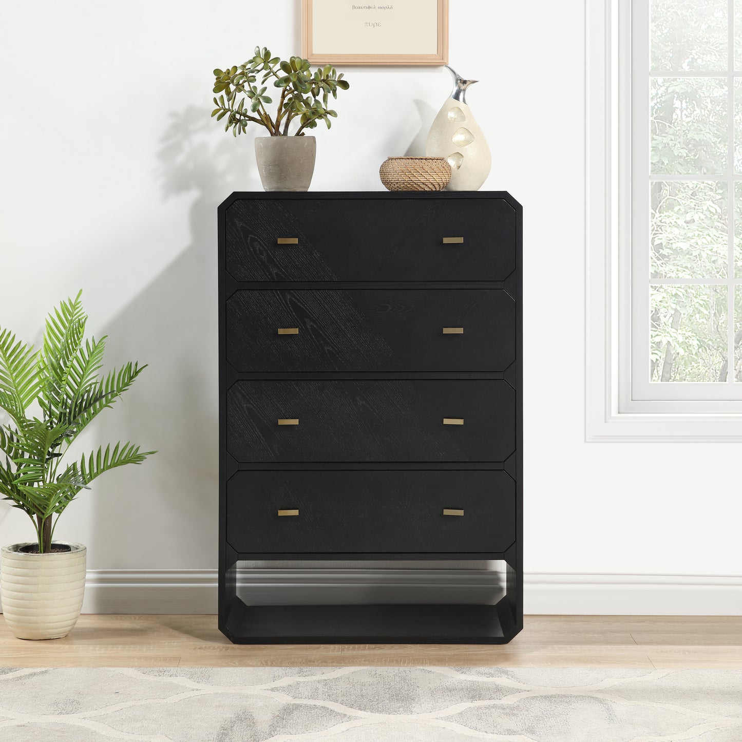 colosseum black ash veneer chest