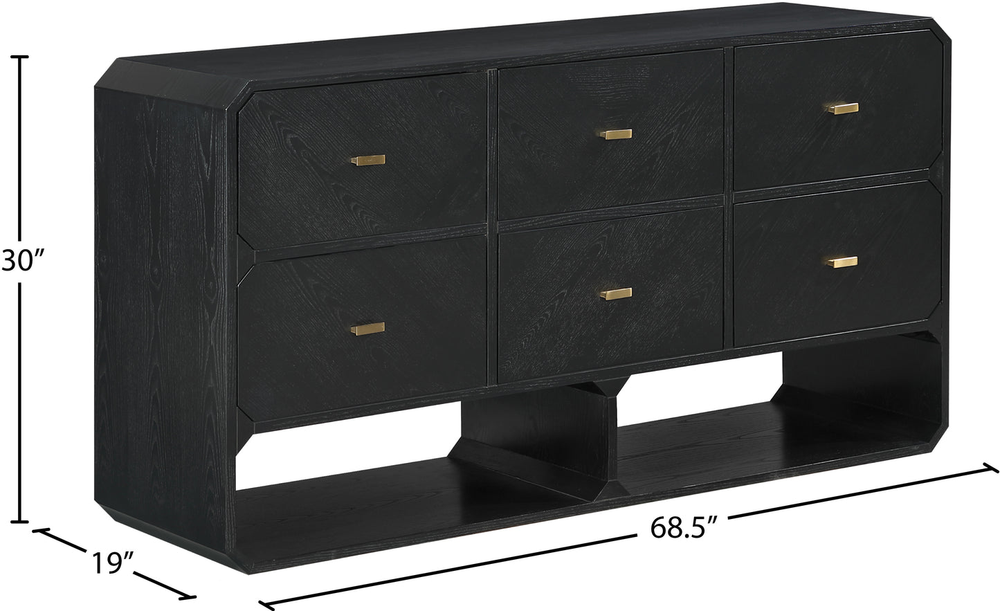 colosseum black ash veneer dresser