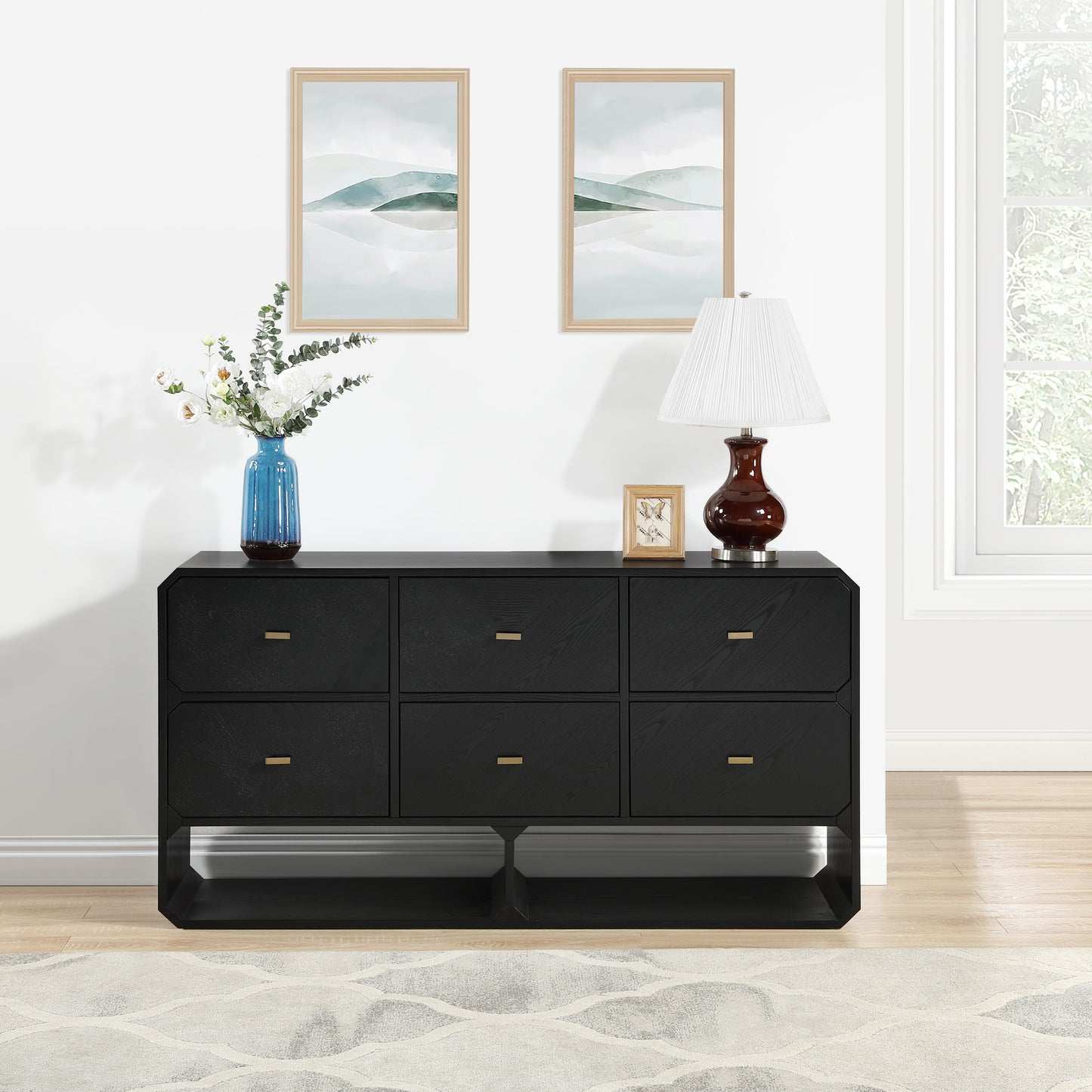 colosseum black ash veneer dresser